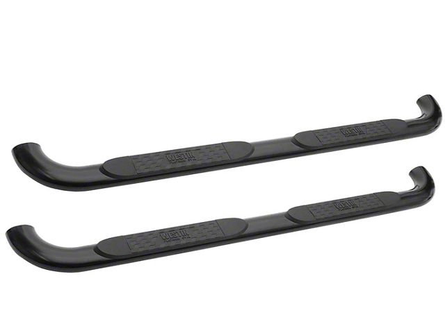 Platinum 4-Inch Oval Side Step Bars; Black (10-24 RAM 3500 Mega Cab)