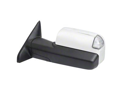 Powered Heated Manual-Fold Mirror with BSD, Puddle Light and Turn Signal; Chrome; Driver Side (19-22 RAM 3500)