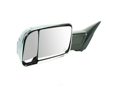 Powered Heated Memory Manual Folding Towing Mirror with Chrome Cap; Driver Side (13-18 RAM 3500)