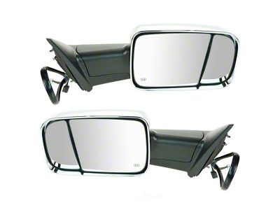 Powered Heated Memory Manual Folding Towing Mirrors with Chrome Cap (13-18 RAM 3500)