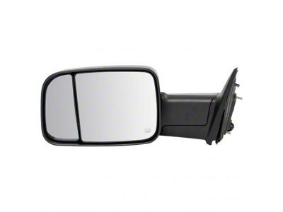 Powered Heated Towing Mirror with Puddle Light; Textured Black; Driver Side (10-11 RAM 3500)