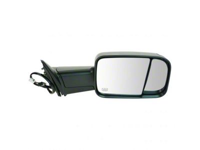 Powered Heated Towing Mirror with Puddle Light; Textured Black; Passenger Side (2012 RAM 3500)