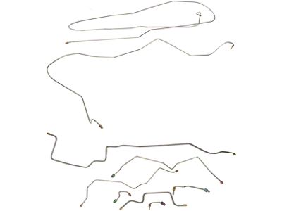 Pre-Bent Brake Line Kit; Stainless Steel (95-99 4WD RAM 3500 DRW Cab & Chassis)