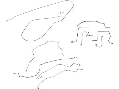 Pre-Bent Brake Line Kit; Stainless Steel (2001 RAM 3500 Quad Cab w/ 2 Anti-Lock Brakes)