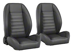 Pro-Series Sport-XR Low Back Seats; Black Madrid Vinyl/Black Unisuede with Black Grommets (94-02 RAM 3500 Regular Cab)