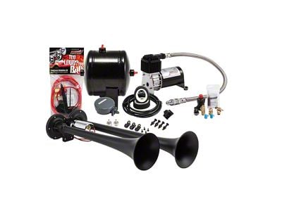 ProBlaster Compact Dual Air Horn System; Black (Universal; Some Adaptation May Be Required)