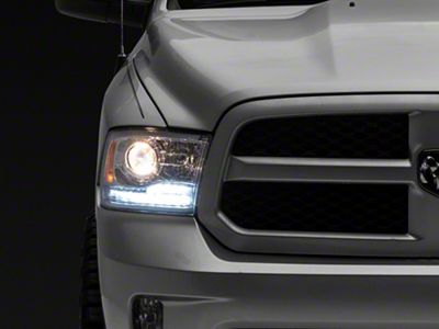Projector Headlights; Chrome Housing; Clear Lens (09-18 RAM 3500 w/ Factory Halogen Non-Projector Headlights)