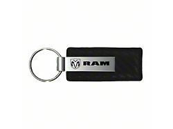 RAM Leather Key Fob; Black Carbon Fiber