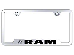 RAM License Plate Frame; Chrome (Universal; Some Adaptation May Be Required)