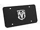 RAM OEM Logo License Plate; Chrome on Black (Universal; Some Adaptation May Be Required)