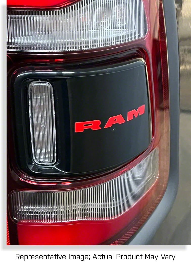RAM 3500 RAM Tail Light Lettering Decals; Reflective Black (19-23 RAM ...