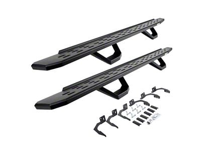 Go Rhino RB30 Running Boards with Drop Steps; Textured Black (10-24 RAM 3500 Crew Cab)