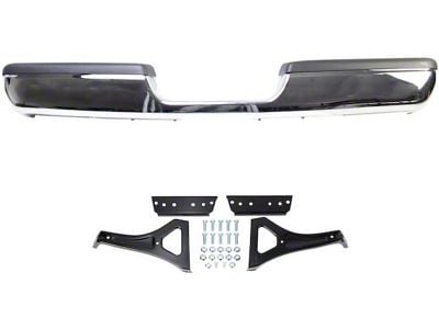 Rear Bumper; Chrome (94-02 RAM 3500 w/ OEM Step Bumper)