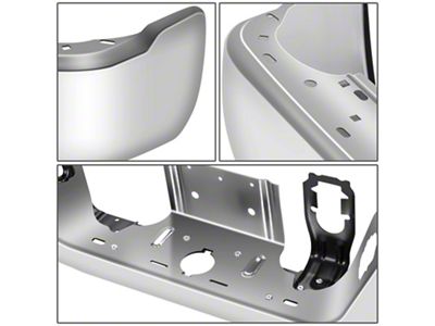 Rear Bumper; Not Pre-Drilled for Backup Sensors; Chrome (13-18 RAM 3500)