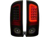 Red C-Bar LED Tail Lights; Black Housing; Smoked Lens (03-06 RAM 3500)