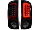 Red C-Bar LED Tail Lights; Black Housing; Smoked Lens (07-09 RAM 3500)