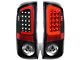 Red C-Bar LED Tail Lights; Black Housing; Clear Lens (07-09 RAM 3500)
