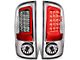 Red C-Bar LED Tail Lights; Chrome Housing; Clear Lens (07-09 RAM 3500)