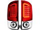Red C-Bar LED Tail Lights; Chrome Housing; Red Lens (07-09 RAM 3500)