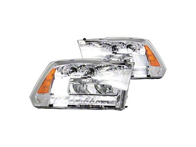 Renegade Series Full LED High/Low Beam Sequential Headlights; Chrome Housing; Clear Lens (13-18 RAM 3500)
