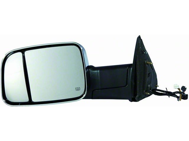 Replacement Powered Heated Memory Towing Mirror with Puddle Light and Turn Signal; Driver Side (10-12 RAM 3500)