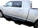 Round Tube Drop Style Nerf Side Step Bars; Black (10-26 RAM 3500 Mega Cab)