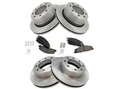 Semi-Metallic 8-Lug Brake Rotor and Pad Kit; Front and Rear (09-18 RAM 3500)