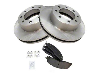 Semi-Metallic 8-Lug Brake Rotor and Pad Kit; Front (09-18 RAM 3500)