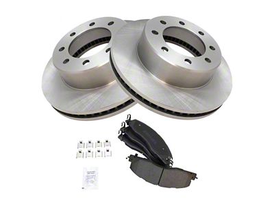 Semi-Metallic 8-Lug Brake Rotor and Pad Kit; Front (09-18 RAM 3500)