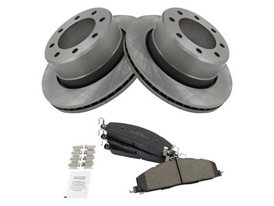 Semi-Metallic 8-Lug Brake Rotor and Pad Kit; Rear (09-18 RAM 3500)