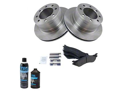 Semi-Metallic 8-Lug Brake Rotor and Pad Kit; Rear (03-08 RAM 3500)