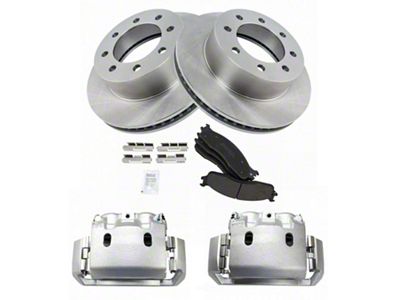 Semi-Metallic 8-Lug Brake Rotor, Pad and Caliper Kit; Front (03-08 RAM 3500)