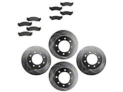Semi-Metallic Performance 8-Lug Brake Rotor and Pad Kit; Front and Rear (03-08 RAM 3500)