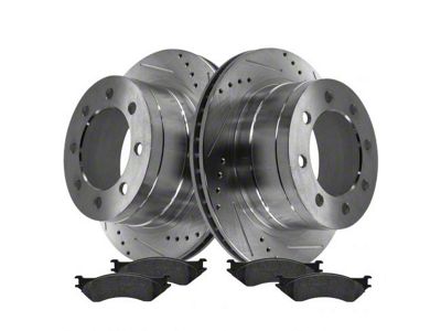 Semi-Metallic Performance 8-Lug Brake Rotor and Pad Kit; Rear (03-08 RAM 3500)