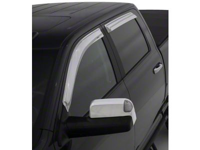 Tape-Onz Sidewind Deflectors; Front and Rear; Chrome (11-23 RAM 3500 Crew Cab, Mega Cab)