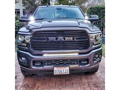 Single 30-Inch White LED Light Bar with Bumper Mounting Brackets (19-24 RAM 3500)