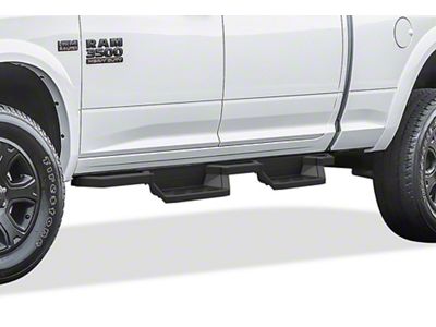 Square Tube Drop Style Nerf Side Step Bars; Matte Black (10-24 RAM 3500 Crew Cab)