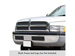 Stainless Steel Billet Lower Grilles; Black (94-02 RAM 3500 w/o Sport Package)