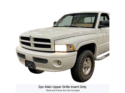 Stainless Steel Billet Lower Grilles; Black (99-01 RAM 3500 w/ Sport Package)