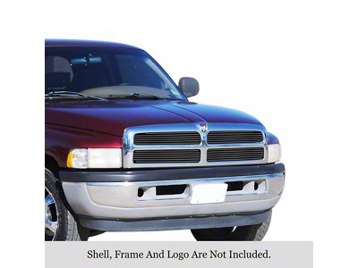 Stainless Steel Billet Upper Overlay Grille; Black (94-02 RAM 3500 w/o Sport Package)
