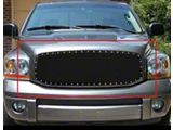 Stainless Steel Rivet Upper Grille Insert; Black (06-09 RAM 3500)
