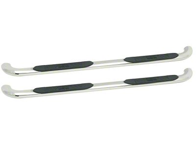 Platinum 4-Inch Oval Side Step Bars; Stainless Steel (03-09 RAM 3500 Quad Cab)