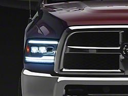 Switchback Sequential Full LED Projector Hedlights; White Housing; Clear Lens (10-18 RAM 3500 w/ Factory Halogen Headlights)