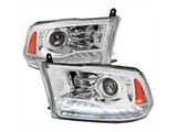 Switchback Sequential LED Bar Projector Headlights; Chrome Housing; Clear Lens (10-18 RAM 3500 w/ Factory Halogen Non-Projector Headlights)