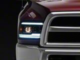 Switchback Sequential LED Bar Projector Headlights; Matte Black Housing; Clear Lens (10-18 RAM 3500 w/ Factory Halogen Non-Projector Headlights)