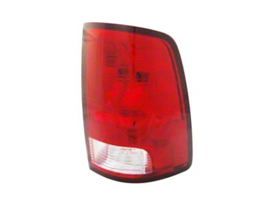 CAPA Replacement Tail Light; Chrome Housing; Red/Clear Lens; Driver Side (10-18 RAM 3500 w/ Factory Halogen Tail Lights)