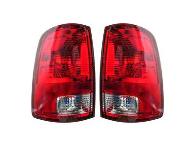 Tail Lights; Chrome Housing; Red Lens (10-18 RAM 3500 w/ Factory Halogen Tail Lights)