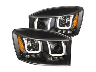 U-Bar Projector Headlights; Black Housing; Clear Lens (06-09 RAM 3500)