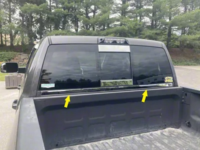 Under Rear Window Accent Trim; Stainless Steel (10-18 RAM 3500)
