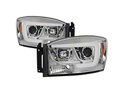Version 2 Light Bar DRL Projector Headlights; Chrome Housing; Clear Lens (06-09 RAM 3500)